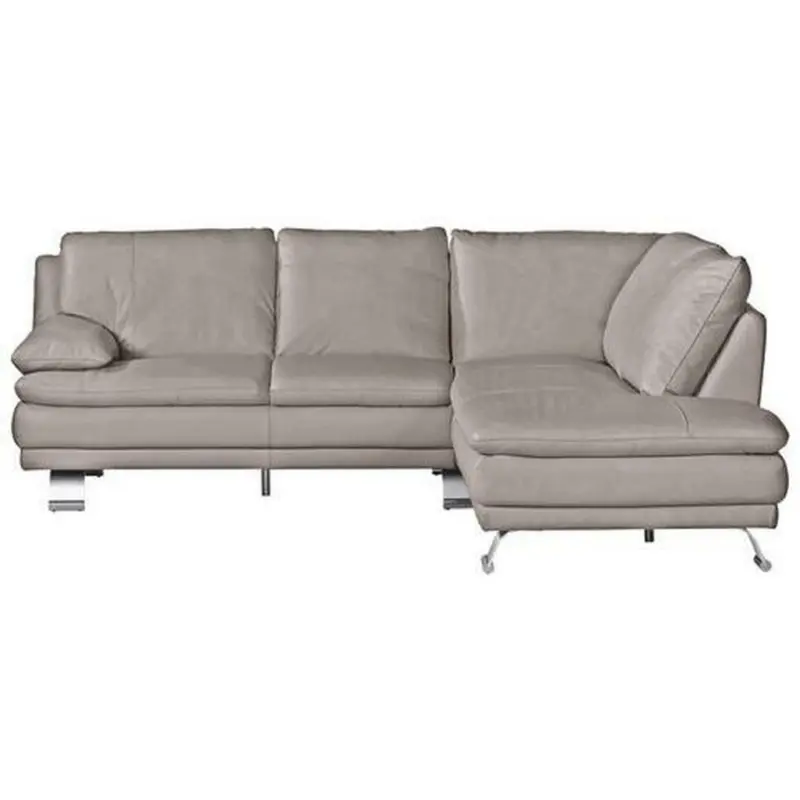 Ecksofa in Echtleder Grau