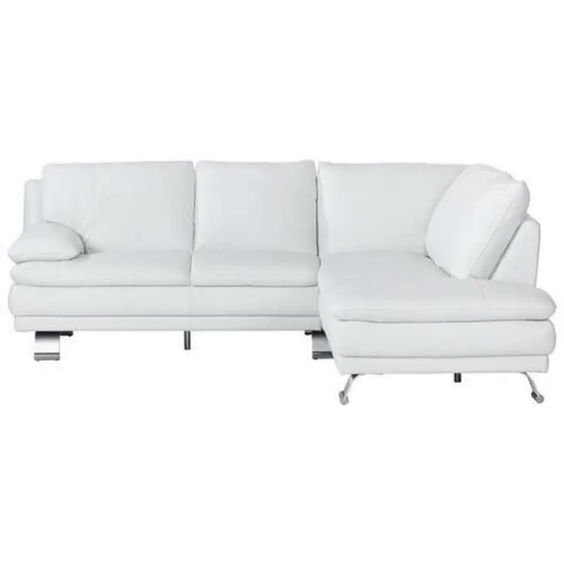 Ecksofa in Echtleder Weiß