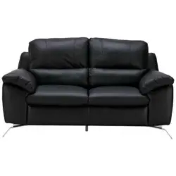 Zweisitzer-Sofa in Echtleder Schwarz