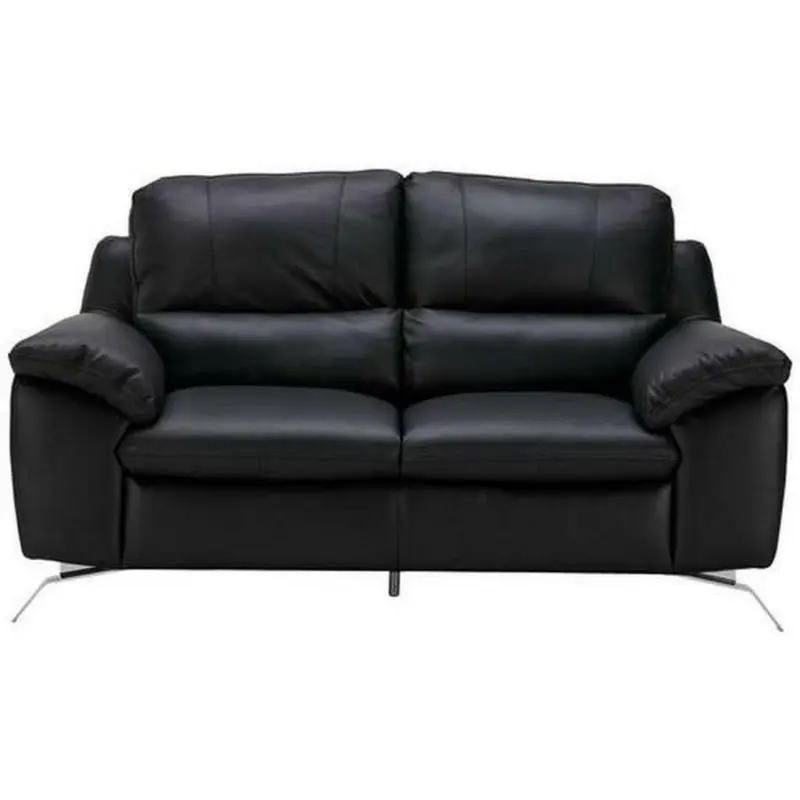 Zweisitzer-Sofa in Echtleder Schwarz