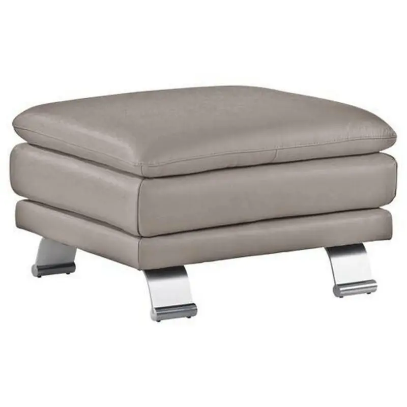 Hocker in Leder Grau