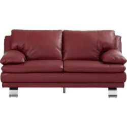 Zweisitzer-Sofa in Echtleder Rot