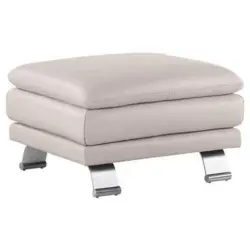 Hocker in Leder Greige