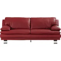 2,5-Sitzer in Echtleder Rot