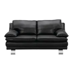 Zweisitzer-Sofa in Echtleder Schwarz