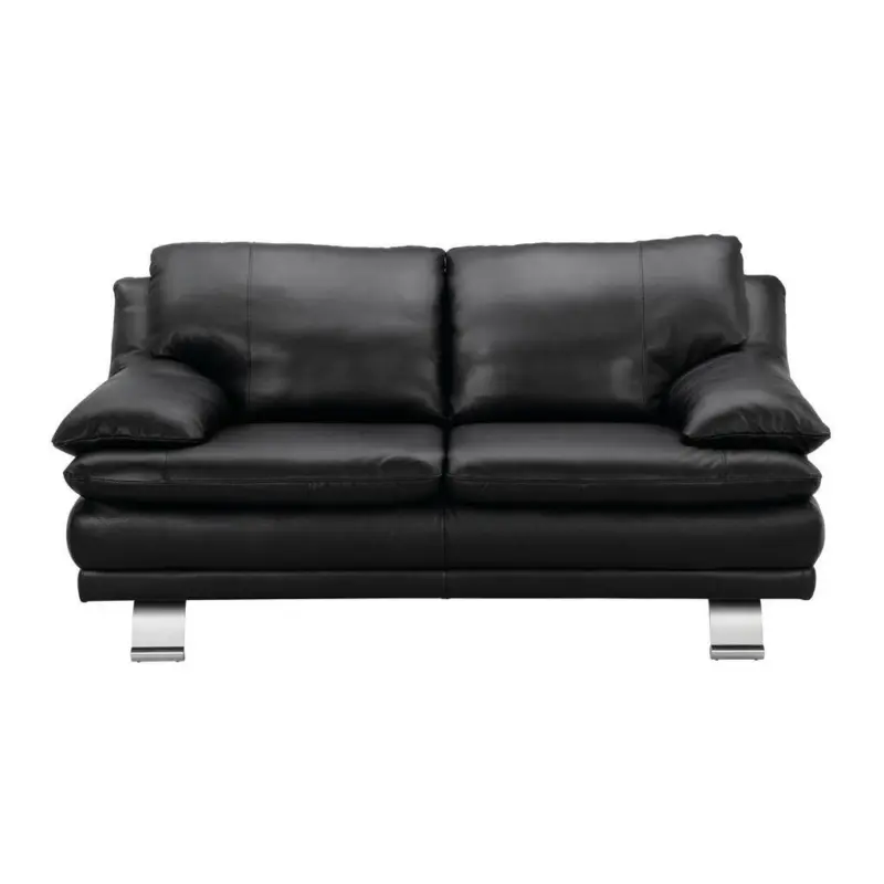 Zweisitzer-Sofa in Echtleder Schwarz