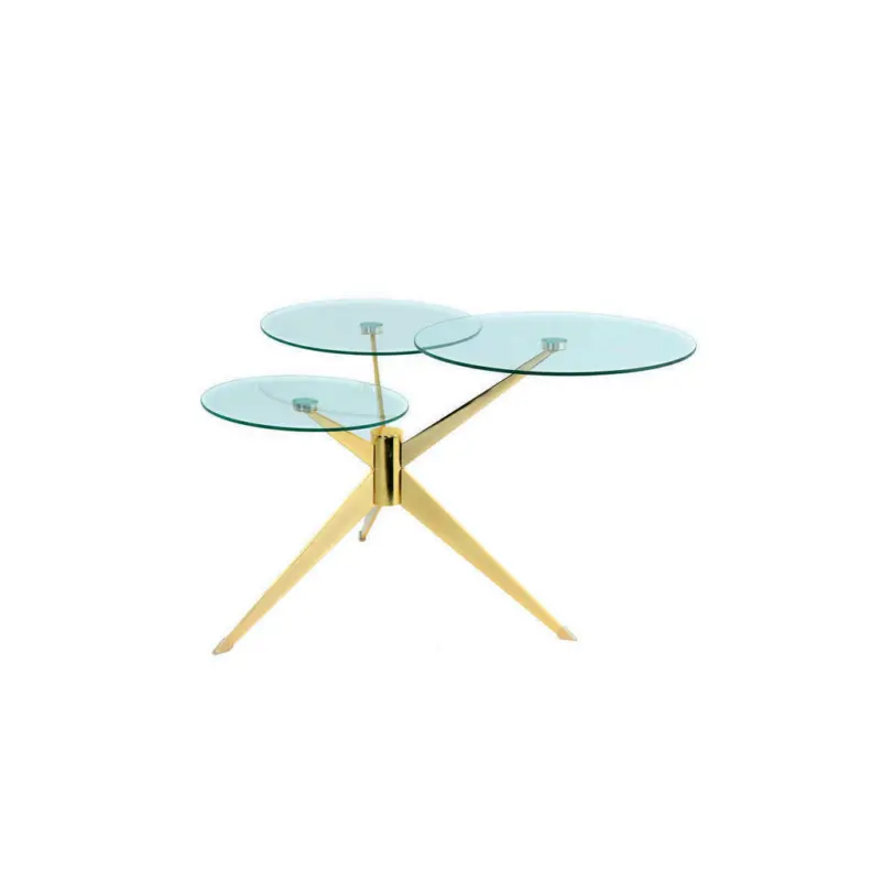 Beistelltisch in Metall, Glas, Holzwerkstoff 60/75/46 cm