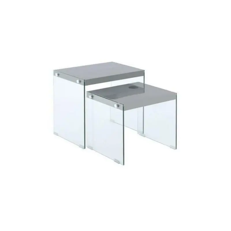 Beistelltischset in Glas, Holzwerkstoff