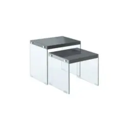 Beistelltischset in Glas, Holzwerkstoff