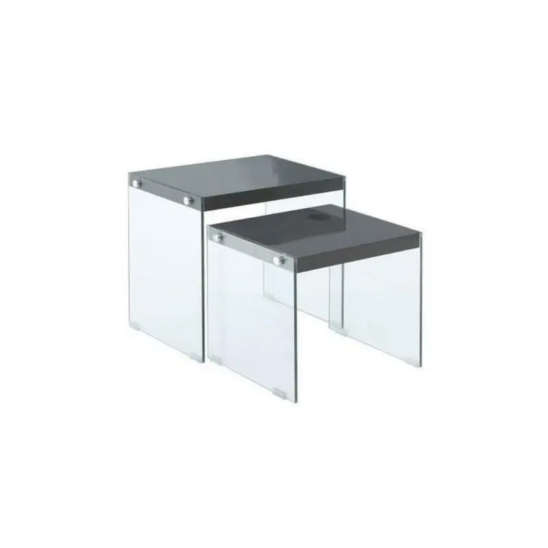 Beistelltischset in Glas, Holzwerkstoff