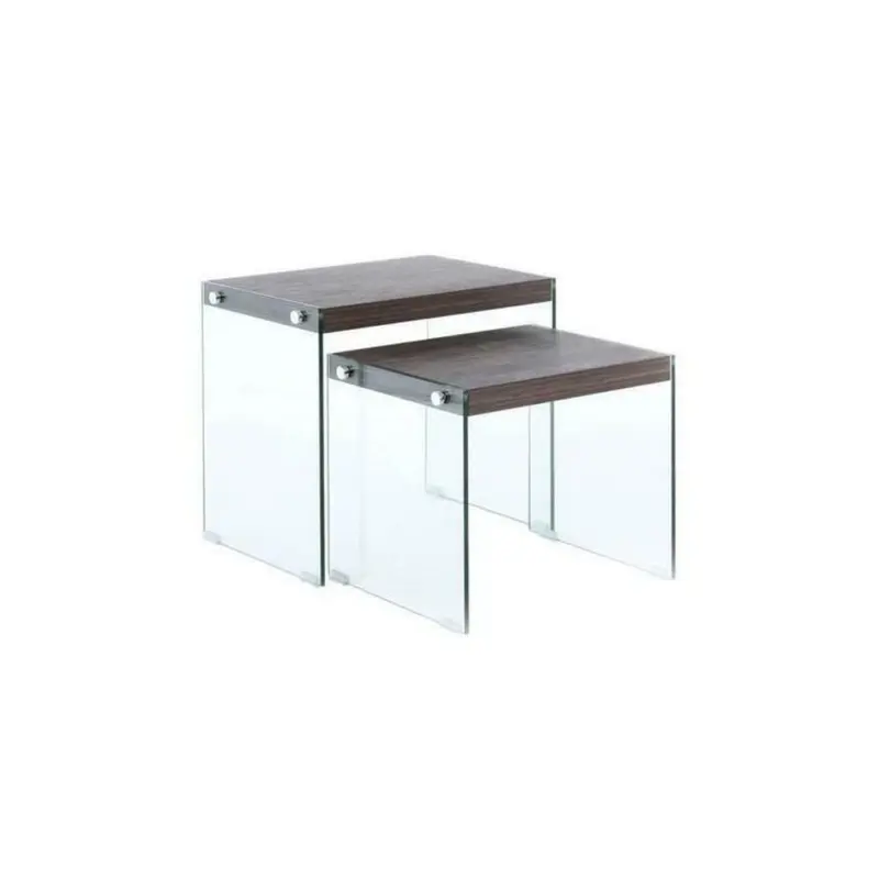 Beistelltischset in Glas, Holzwerkstoff