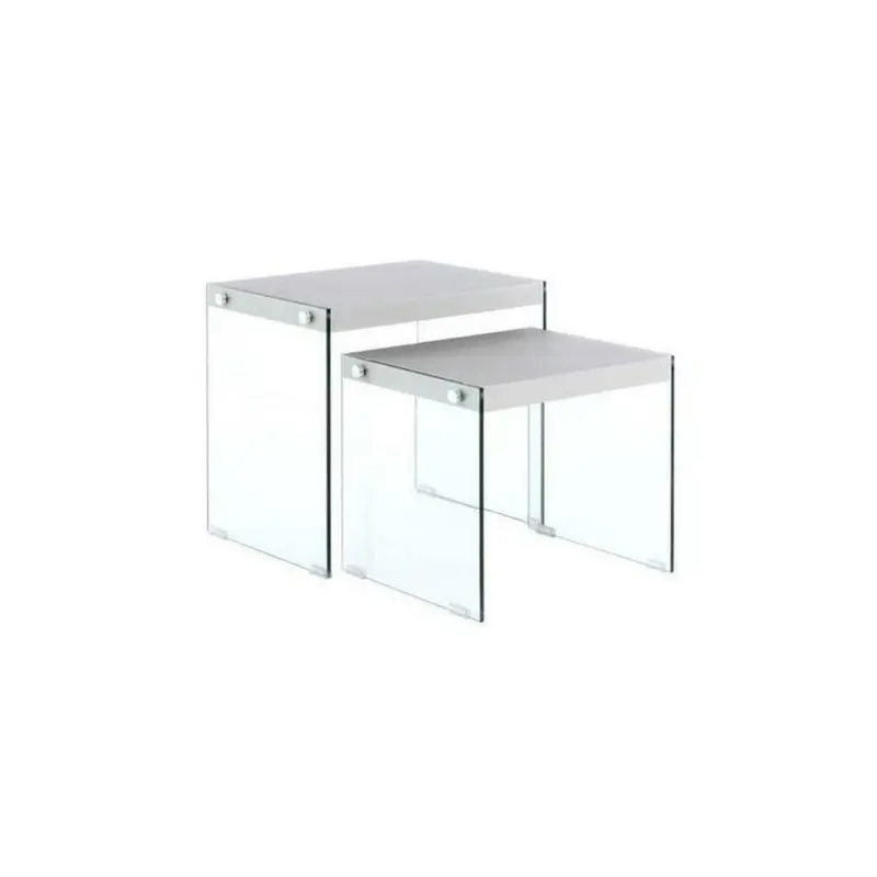 Beistelltischset in Glas, Holzwerkstoff