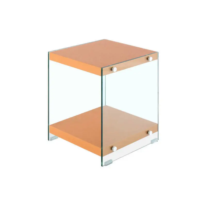 Beistelltisch in Glas, Holzwerkstoff 35/35/45 cm