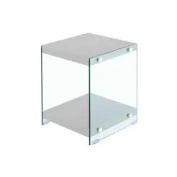 Beistelltisch in Glas, Holzwerkstoff 35/35/45 cm