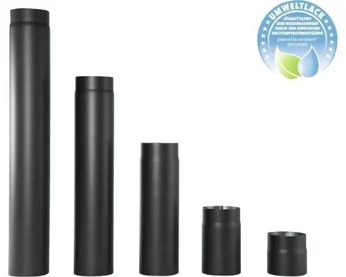 Ofenrohr Bertrams Ø 130 mm senotherm UHT-Hydro schwarz 1 m