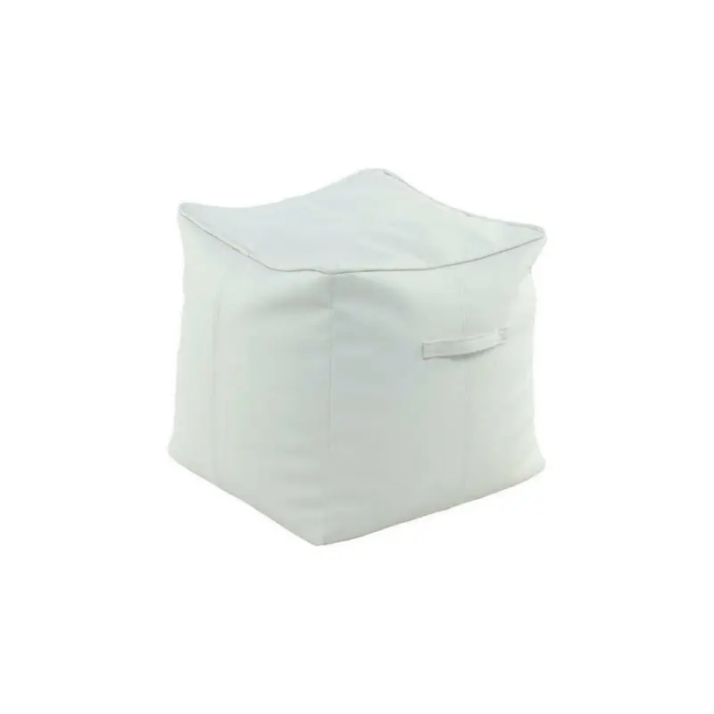 Pouf in Weiß Kunststoff, Textil