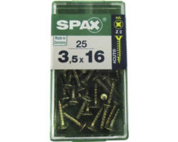 Spax Universalschraube Kreuzschlitz PZ 2, Senkkopf, Holz-Vollgewinde, 3,5x16 mm, 25 Stück