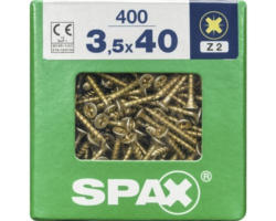 Spax Universalschraube Kreuzschlitz PZ 2, Senkkopf, Holz-Vollgewinde, 3,5x40 mm, 400 Stück