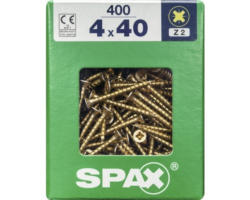 Spax Universalschraube Kreuzschlitz PZ 2, Senkkopf, Holz-Vollgewinde, 4x40 mm, 400 Stück