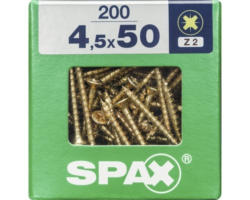 Spax Universalschraube Kreuzschlitz PZ 2, Senkkopf, Holz-Vollgewinde, 4,5x50 mm, 200 Stück