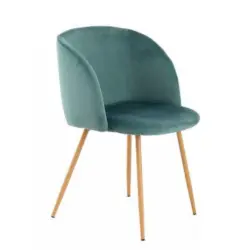 Stuhl-Set 2 Stück in Stahl Samt