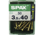 Hornbach Spax Universalschraube Kreuzschlitz PZ 2, Senkkopf, Holz-Vollgewinde, 3,5x40 mm, 50 Stück