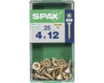 Hornbach Spax Universalschraube Kreuzschlitz PZ 2, Senkkopf, Holz-Vollgewinde, 4x12 mm, 25 Stück