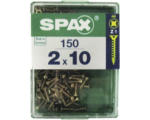 Hornbach Spax Universalschraube Kreuzschlitz PZ 1, Senkkopf, Holz-Vollgewinde, 2x10 mm, 150 Stück