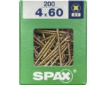 Hornbach Spax Universalschraube Kreuzschlitz PZ 2, Senkkopf, Holz-Vollgewinde, 4x60 mm, 200 Stück