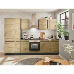 K&uuml;chenblock 310 cm in Anthrazit, Eiche Artisan