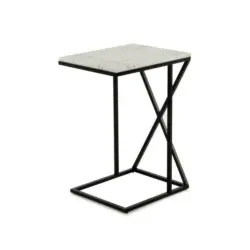 Beistelltisch in Metall, Stein 35/45/61 cm