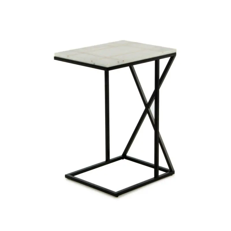 Beistelltisch in Metall, Stein 35/45/61 cm