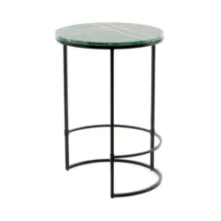 Beistelltisch in Metall, Stein 44,5/44,5/64 cm