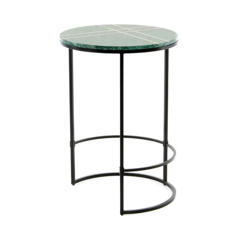 Beistelltisch in Metall, Stein 44,5/44,5/64 cm