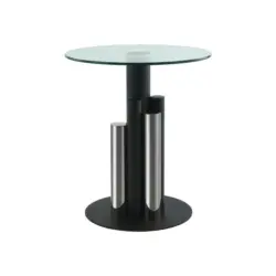 Beistelltisch in Metall, Glas 46/52/46 cm