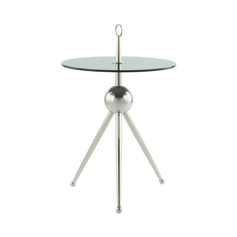 Beistelltisch in Metall, Glas 46/46/52 cm