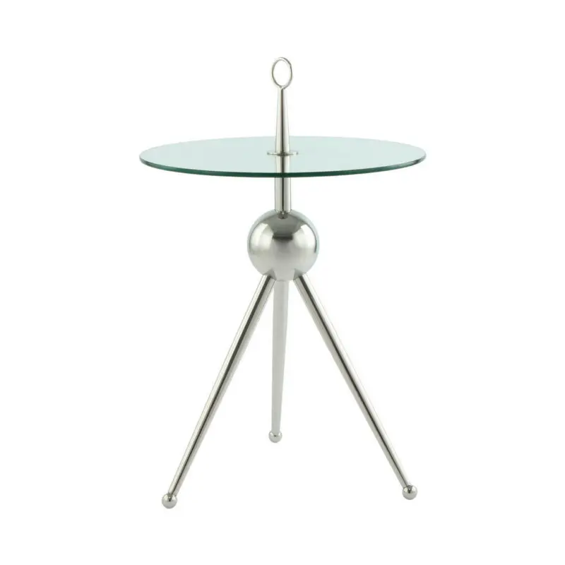 Beistelltisch in Metall, Glas 46/46/52 cm