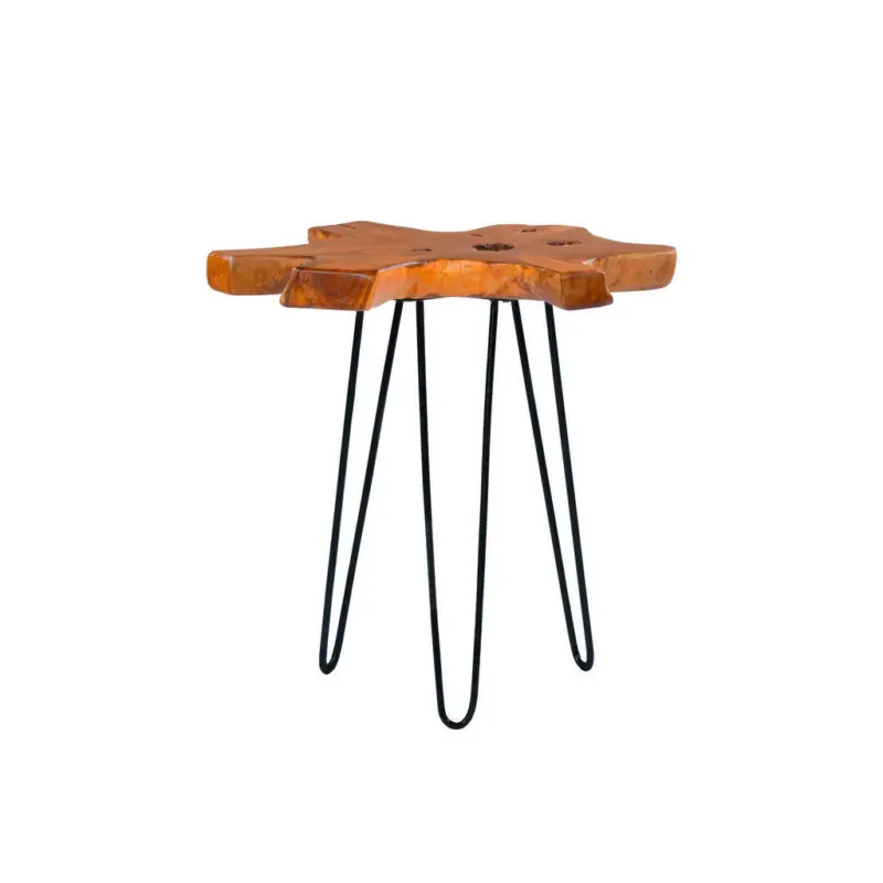 Beistelltisch in Holz, Metall 40-50/40-50/50 cm