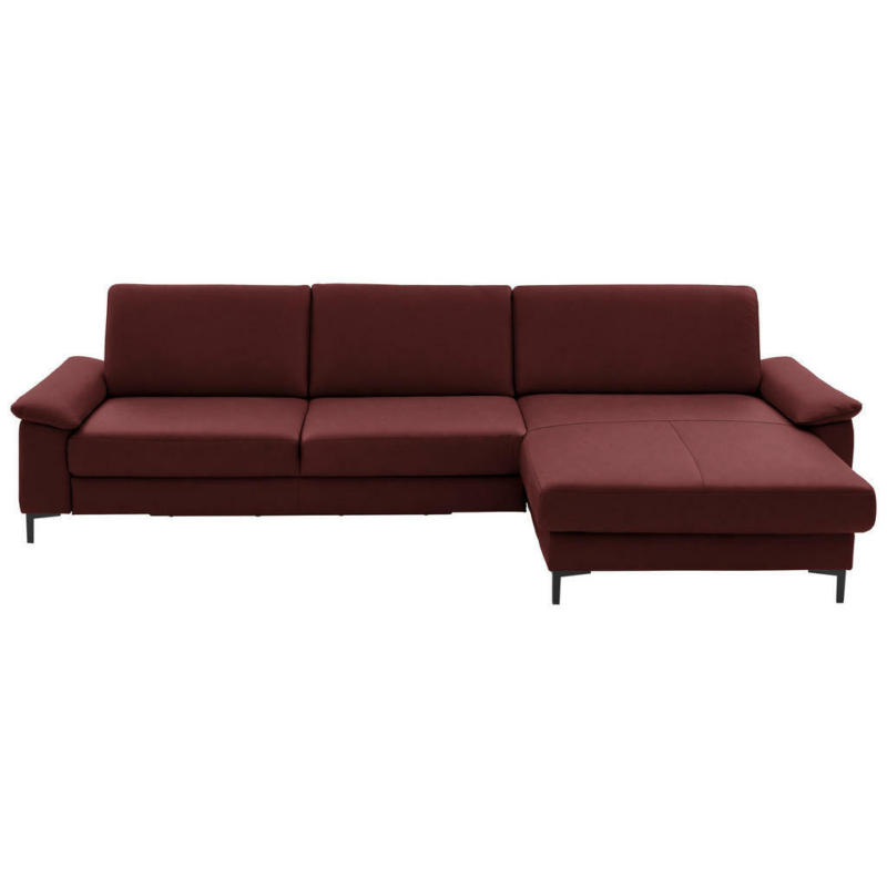 Ecksofa in Echtleder Brombeere