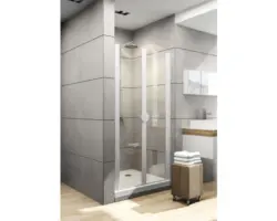 Pendeltür für Seitenwand Schulte Lugano 750x1800 mm Echtglas Klar hell alpinweiß
