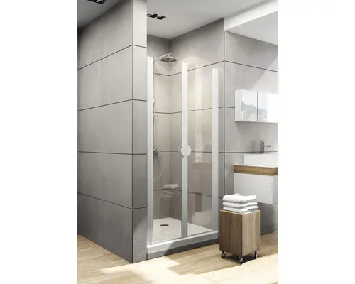 Pendeltür für Seitenwand Schulte Lugano 750x1800 mm Echtglas Klar hell alpinweiß