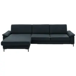 Ecksofa in Echtleder Dunkelblau
