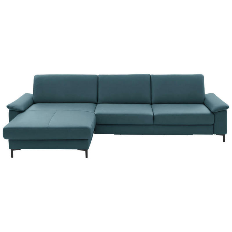 Ecksofa in Echtleder Blau