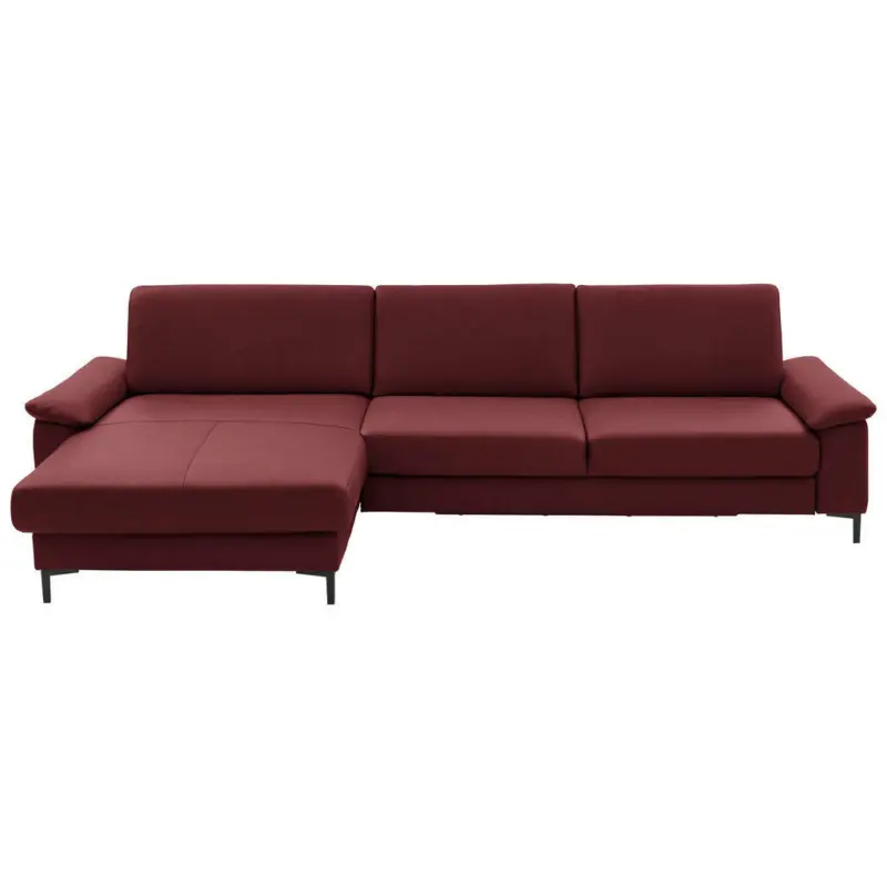 Ecksofa in Echtleder Rot