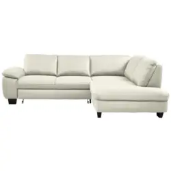 Ecksofa in Mikrofaser Creme