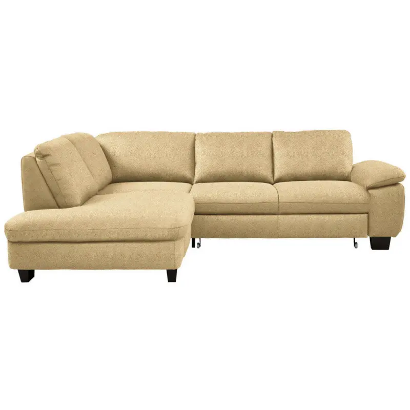 Ecksofa in Mikrofaser Hellbraun