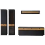 XXXLutz Lauterach - Ihr M&ouml;belhaus bei Bregenz Wohnwand 305/201/50 cm in Grau, Schwarz