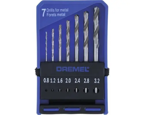 Dremel Präzisions-Bohrersatz Ø 0,8 / 1,2 / 1,6 / 2,0 / 2,4 / 2,8 / 3,2 mm (628)
