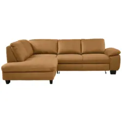 Ecksofa in Mikrofaser Cognac