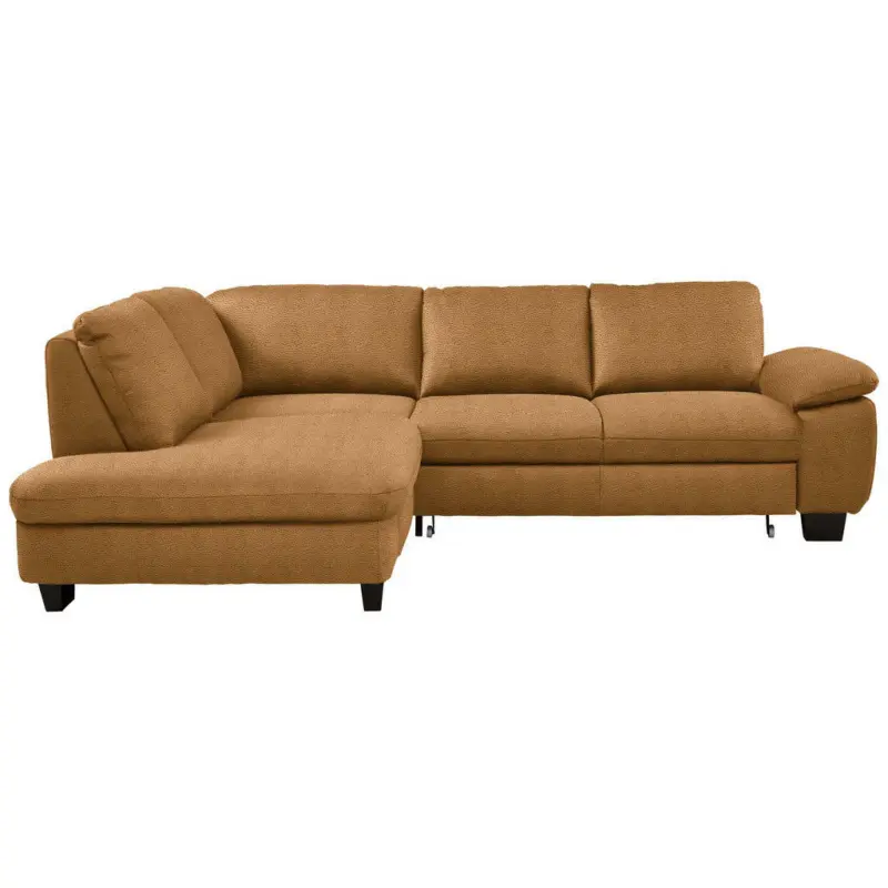 Ecksofa in Mikrofaser Cognac